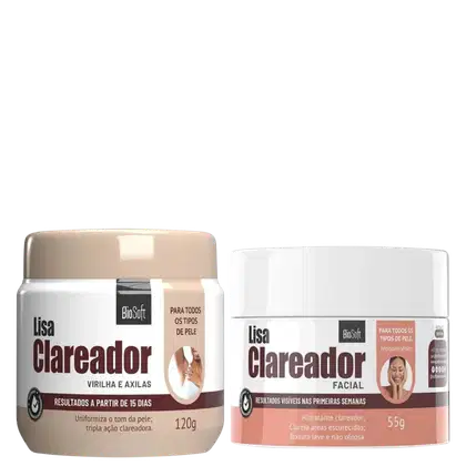 Imagem do produto KIT CLAREADOR FACIAL + CLAREADOR VIRILHA E AXILA - BIOSOFT