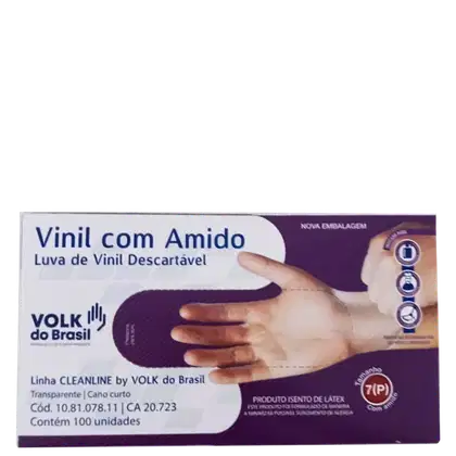 Imagem do produto Kit Volk do Brasil Vinil com Amido P - Luva Descartável (100 Unidades)