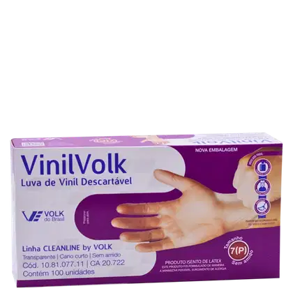 Imagem do produto Kit Volk do Brasil Vinil Volk Sem Amido P - Luva Descartável (100 Unidades)