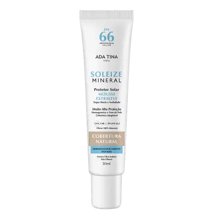 Imagem do produto Ada Tina Soleize Mineral FPS 66 Com Cor - Protetor Solar Físico 30ml