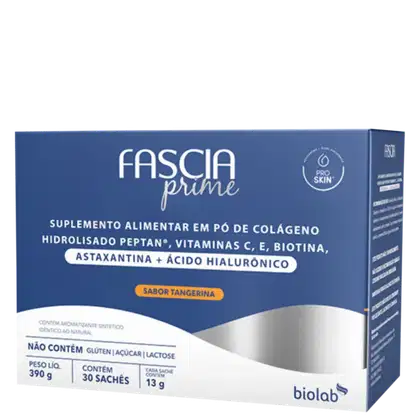 Suplemento Alimentar em Pó Biolab Fascia Prime Sabor Tangerina, 30 sachês.