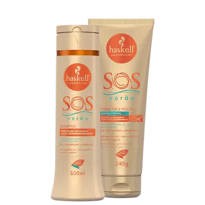 Imagem do produto Kit Haskell S.O.S Verão Pré e Pós Sol Shampoo Creme (2 produtos)