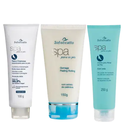 Imagem do produto Kit 3 Cremes de Pé com Ureia Hidrata Esfolia e Desodorante Evita Rachadura e Chule