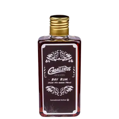 Loção Pós-Barba Caballeros Bay Rum. Volumetria de 140ml.