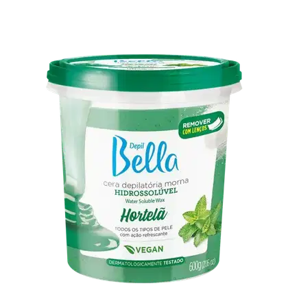 Imagem do produto Depil Bella Hortelã - Cera Depilatória Morna Hidrossolúvel 600g