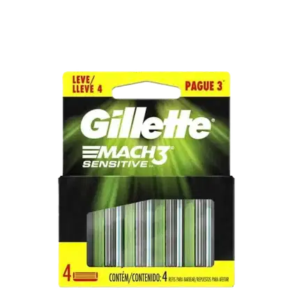 Imagem do produto Gillette Mach3 Sensitive - Carga para Aparelho de Barbear (4 Unidades)