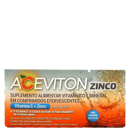 Aceviton Zinco Sabor Laranja 10 Comprimidos Efervescentes
