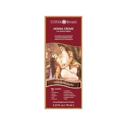 Imagem do produto Surya Brasil Henna Creme Castanho Claro - Coloração Semipermanente 70ml