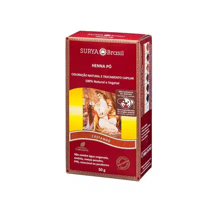 Imagem do produto Surya Brasil Henna Pó Castanho - Coloração Semipermanente 50g