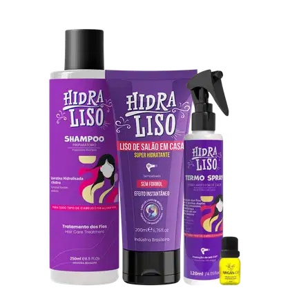 Imagem do produto Kit Progressiva Hidra Liso Shampoo Spray Capilar 4 Itens