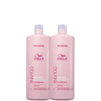 Imagem do produto Kit Wella Professionals Invigo Blonde Recharge - Shampoo Desamarelador 2x1L