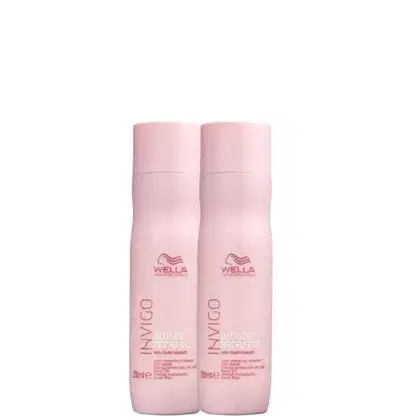 Imagem do produto Kit Wella Professionals Invigo Blonde Recharge - Shampoo Desamarelador 2x250ml