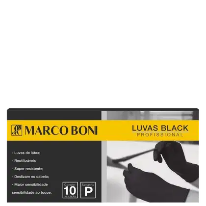 Imagem do produto Marco Boni Black Profissional Tam. P - Luva Látex (10 Unidades)