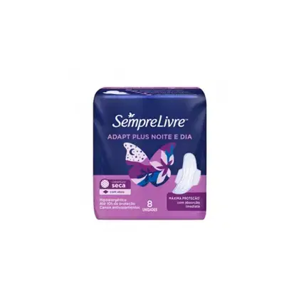 Imagem do produto Sempre Livre Adapt Plus Noite e Dia Seca - Absorvente com Abas (8 Unidades)