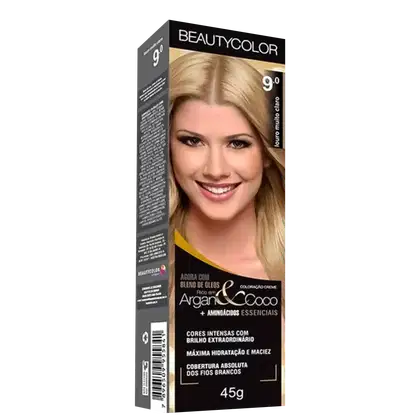 Imagem do produto BeautyColor Argan & Coco 9.0 Louro Muito Claro - Coloração Permanente 45g