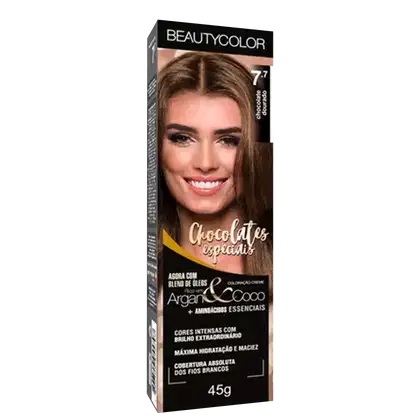 Imagem do produto BeautyColor Argan & Coco Chocolates Especiais 7.7 Chocolate Dourado - Coloração Permanente 45g