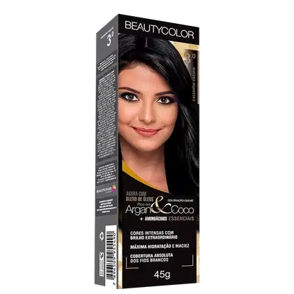 Imagem do produto BeautyColor Argan & Coco 3.0 Castanho Escuro - Coloração Permanente 45g