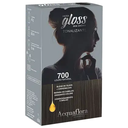 Imagem do produto Kit Acquaflora Hidra Gloss 700 Louro Natural - Tonalizante