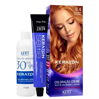 Imagem do produto Kit Keraton Selfie 9.4 Louro Muito Claro Cobre + Oxigenada (2 Produtos)
