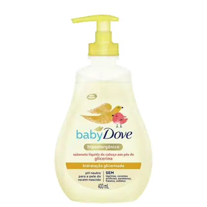 A imagem mostra o Sabonete Líquido Baby Dove Hidratação Glicerinada da marca Dove.