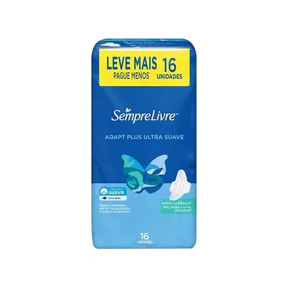 Imagem do produto Sempre Livre Adapt Plus Ultra Suave - Absorvente com Abas (16 Unidades)