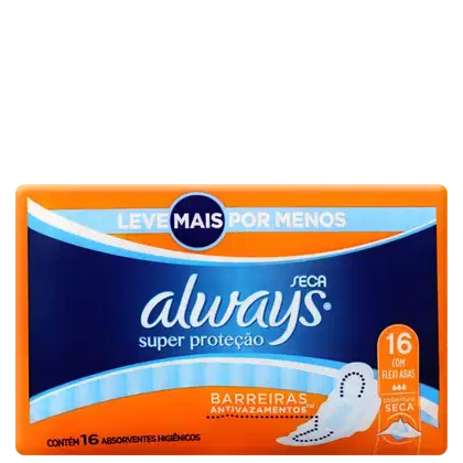 Imagem do produto Always Super Proteção Seca - Absorvente com Abas (16 Unidades)