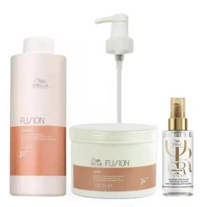Imagem do produto Kit Wella Professionals Fusion Trio Up Repair + Válvula Pump (3 Produtos)