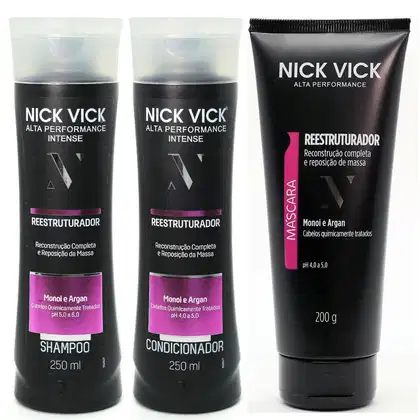 Imagem do produto Kit Nick Vick Reestruturador Shampoo Condicionador e Mascara