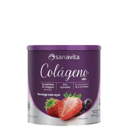 Imagem do produto Sanavita Skin Morango com Açaí - Colágeno em Pó 300g