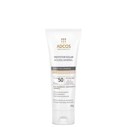 Imagem do produto Adcos Mousse Mineral Tonalizante FPS 50 Beige - Protetor Solar Facial com Cor 40g