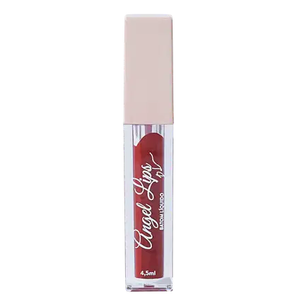 Batom líquido da marca Catharine Hill, com embalagem retangular de cor rosa clara e rótulo vermelho com o nome do produto "Liquid Lips" em destaque.