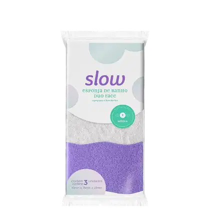 Imagem do produto Kit 3 Esponjas de Banho Slow Duo Face
