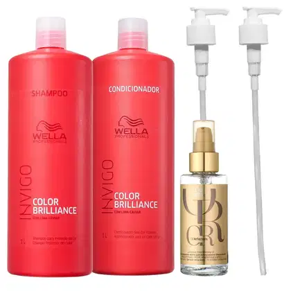 Imagem do produto Kit Wella Professionals Oil Reflections + Color Brilliance e Válvulas Pump (3 Produtos)