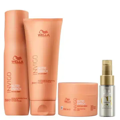 Imagem do produto Kit Wella Professionals Invigo Nutri-Enrich +Oil Reflections Light Quarteto (4 Produtos)