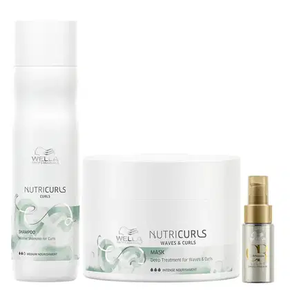 Imagem do produto Kit Wella Professionals Nutricurls + Oil Reflections Light (3 Produtos)