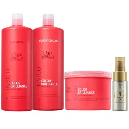 Imagem do produto Kit Wella Professionals Invigo Color Brilliance Salon +Oil Reflections Light Quarteto (4 Produtos)