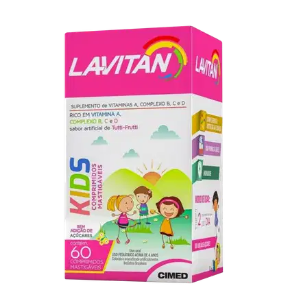 Imagem do produto Cimed Lavitan Kids Sabor Tutti-Frutti - Suplemento Vitamínico (60 Cápsulas)
