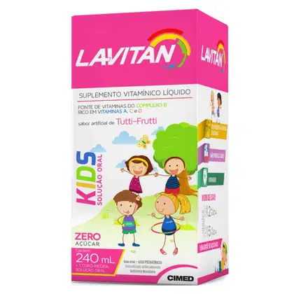 Imagem do produto Cimed Lavitan Kids Sabor Tutti-Frutti - Suplemento Vitamínico Líquido 240ml