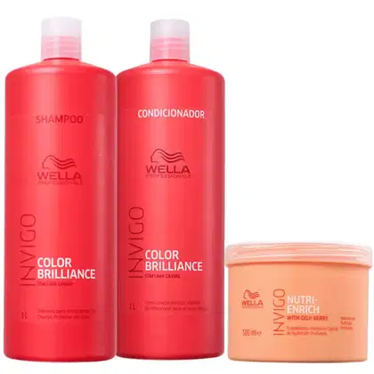 Imagem do produto Kit Wella Professionals Invigo Color Brilliance + Nutri-Enrich Salon Trio (3 Produtos)