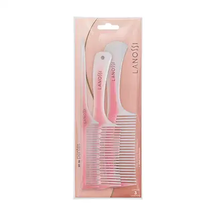 Imagem do produto Kit Lanossi Rosé Pentes Trio (3 Unidades)