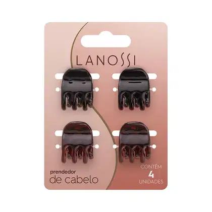 Imagem do produto Lanossi Preto e Tartaruga Pequeno - Prendedor de Cabelo (4 Unidades)