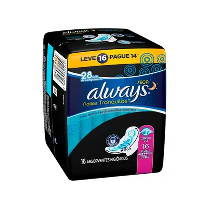 Imagem do produto Always Noites Tranquilas Seca - Absorvente Noturno (16 Unidades)