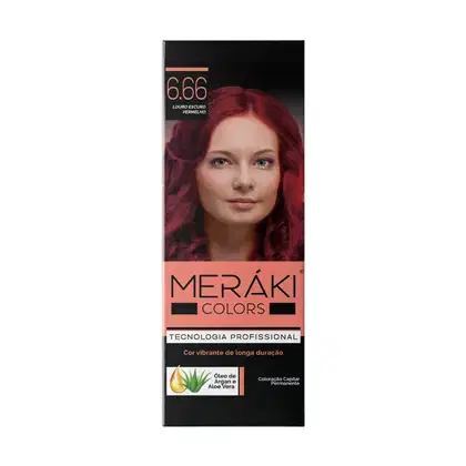 Imagem do produto Kit Tintura Meráki Color Louro Escuro Vermelho 6.66 125gr