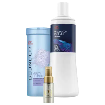 Imagem do produto Kit Wella Professionals Descoloração 30 Vol. + Oil Reflections Light Trio (3 Produtos)