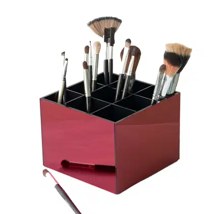 Imagem do produto Acrílico Store Vermelho/Preto com 9 Divisórias - Porta Pincel