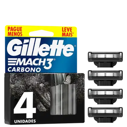 Imagem do produto Gillette Mach3 Carbono - Carga para Aparelho de Barbear (4 Unidades)