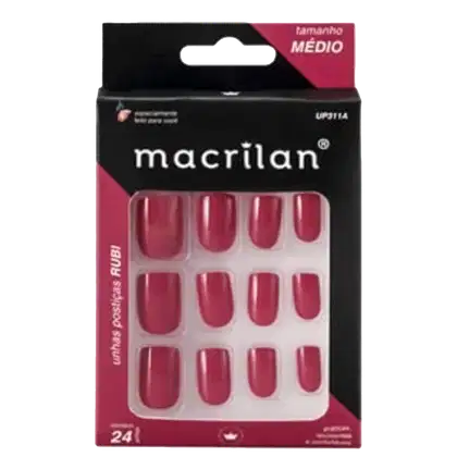 Imagem do produto Macrilan Médio Rubi - Unhas Postiças (24 Unidades)