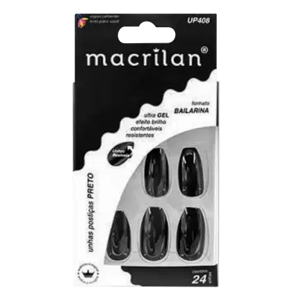 Imagem do produto Macrilan Bailarina Preto - Unhas Postiças (24 Unidades)