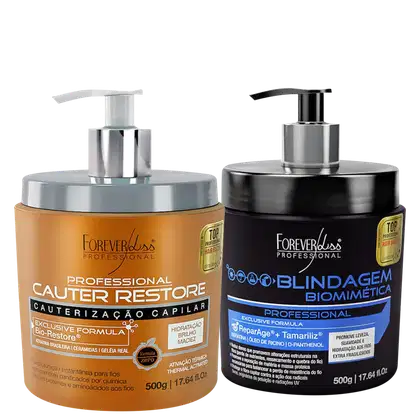 Imagem do produto Kit Forever Liss Professional Cauterização e Blindagem Biomimética Duo (2 Produtos)