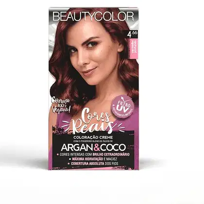 Imagem do produto BeautyColor Argan & Coco Cores Reais 4.66 Vermelho Profundo - Coloração Permanente 45g
